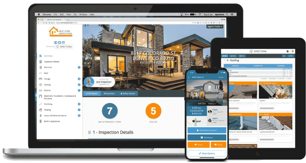 Home inspection report mockup
